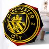 Manchester City, Parasol Automatyczny z Godłem, 8-żebrowa Konstrukcja, Przenośny Parasol, Odpowiedni dla Mężczyzn i Kobiet na Wszystkie Pory Roku, Idealny