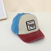 Cappello da Sole Estivo da Esterno in Denim Lavato per Bambini Ragazzi Ragazze Ricamo Dinosauro Cartone Animato Cappellino da Baseball per Bebè Cappellini Snapback Vintage