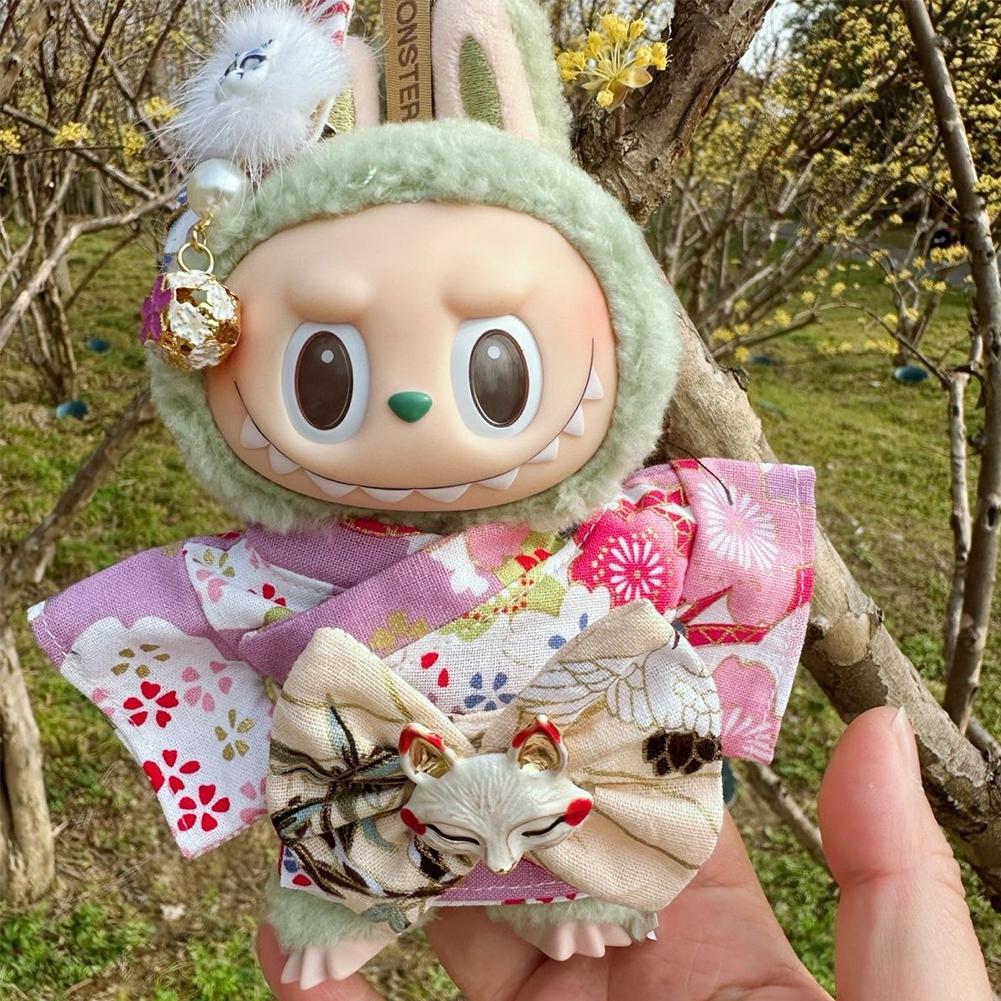 Miniature Kimono Skirt Set for 17cm Labubu Dolls Cute DIY Doll Clothes Fashion Accessories Lovely Outfit Gifts for Girls Friends