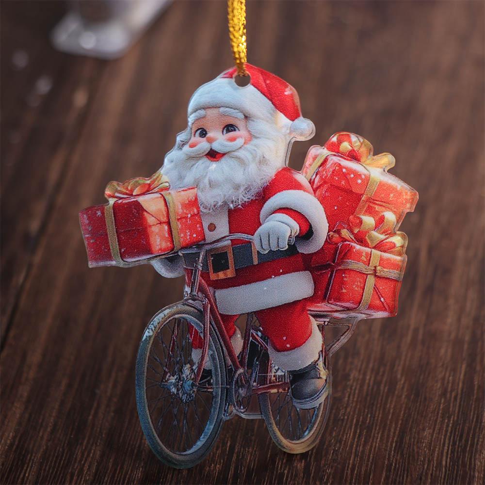 2D Plochý Vánoční Stromek Dekor Motorka Pes Pes Závěsné Ozdoby Vánoční Pes Závěsný Dveře Okno