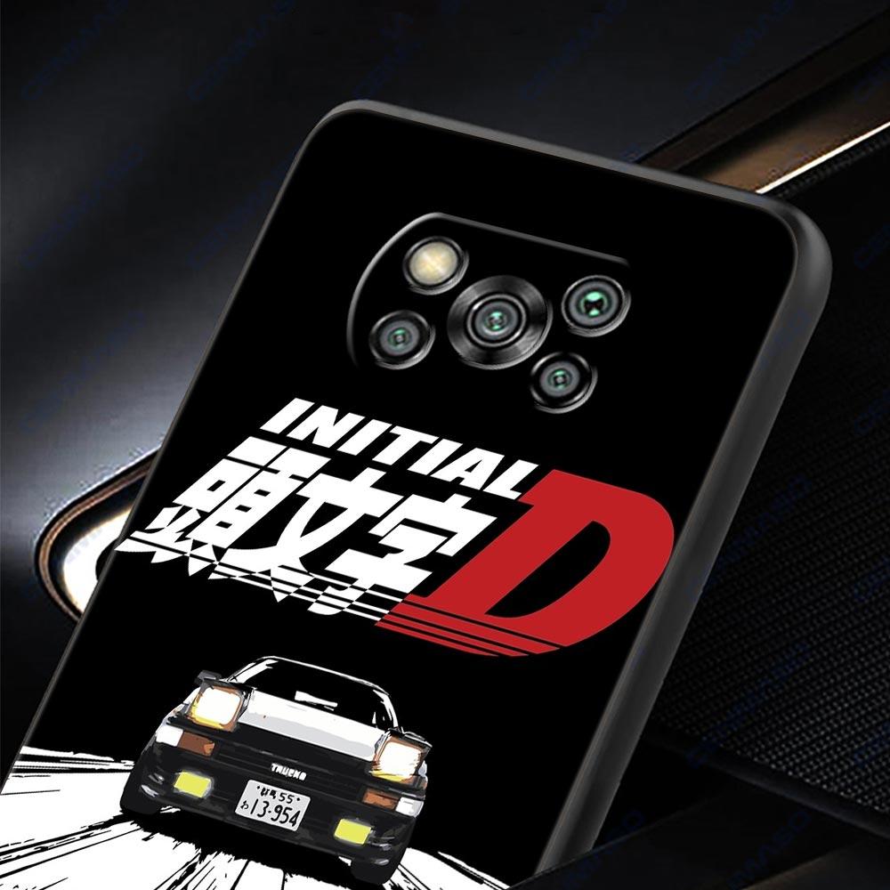 Initial D Car Phone Case Cover for Xiaomi Poco F7 Ultra F6 F5 F4 F3 X6 X5 X4 X3 NFC C51 C55 M4 GT 5G Soft TPU Shell Fundas Bags