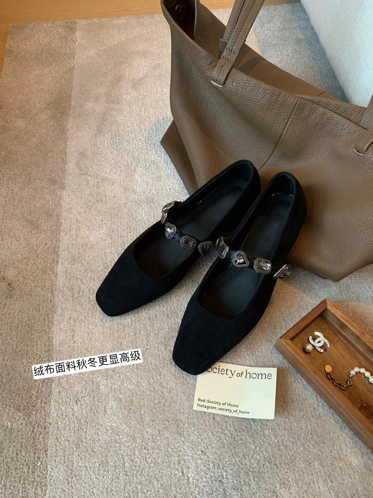Sheepskin Version~ French Leather Shoes Leopard Print Mary Jane Shoes Women's Single Shoes Rhinestone Shallow Mouth Ballet Flat Shoes Ladyshoes