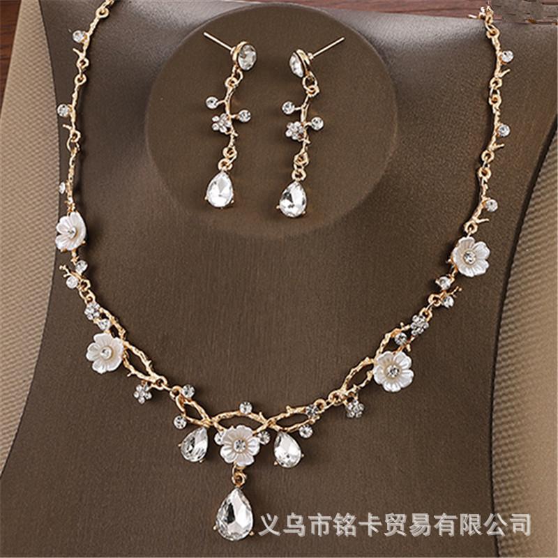 Fashion Accessory Chain Set - Alloy Necklace And Earrings Set - Wedding Jewelry Set For Brides