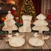 Baumform Feiertags-Servierbrett Rentierform Serviertablett Holz-Weihnachtsteller Neujahr
