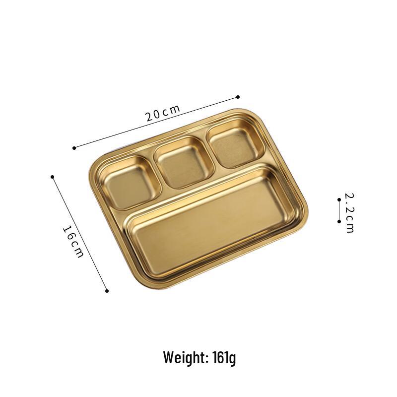 ZISIZ Stainless Steel 3-Compartment Golden Dipping Dish