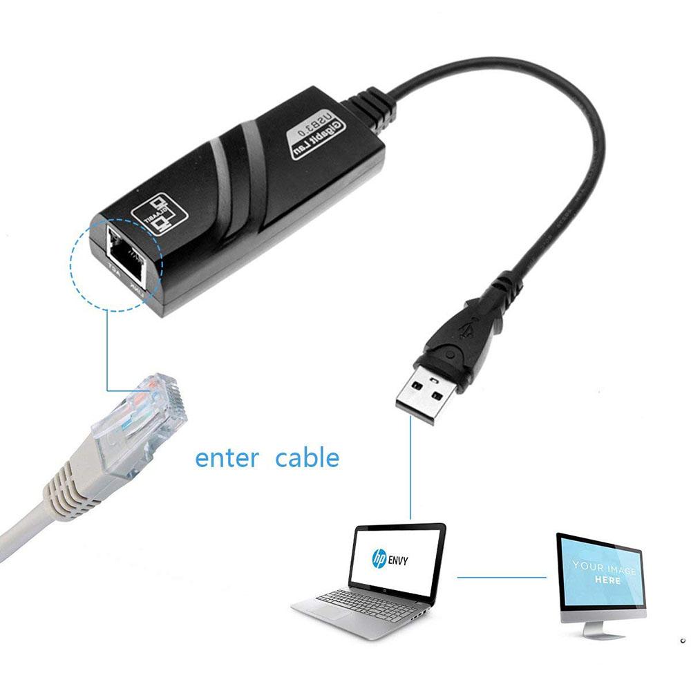 USB Ethernet Adapter Type C USB 3.0 To Gigabit Network Adapter Supports Speeds Up To 10/100/1000 Mbps For Macbook, Mac Pro XPS