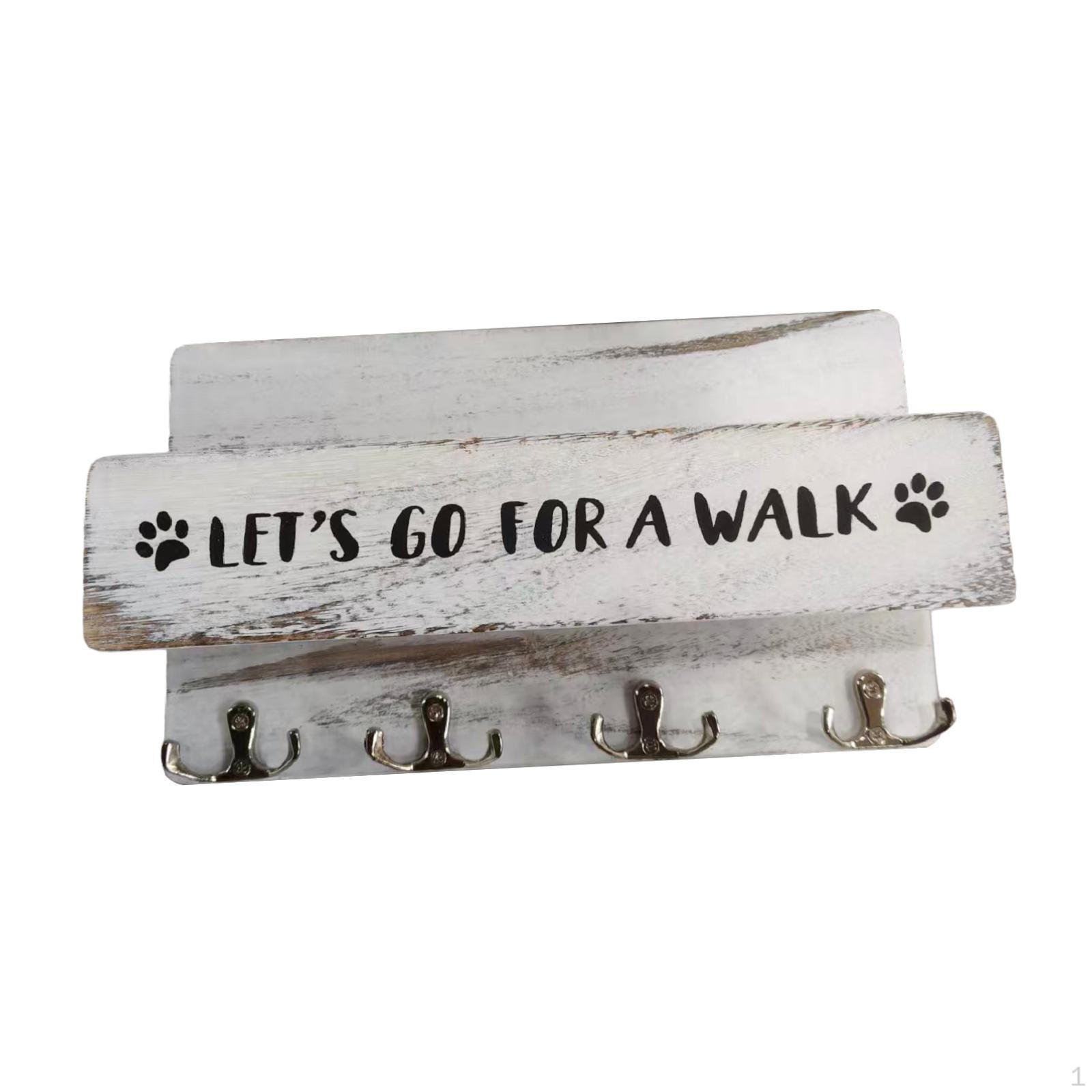 

Dog Leash Holder for The , Decorative, Simple with 4 Hooks Hallway, Entryway, білий