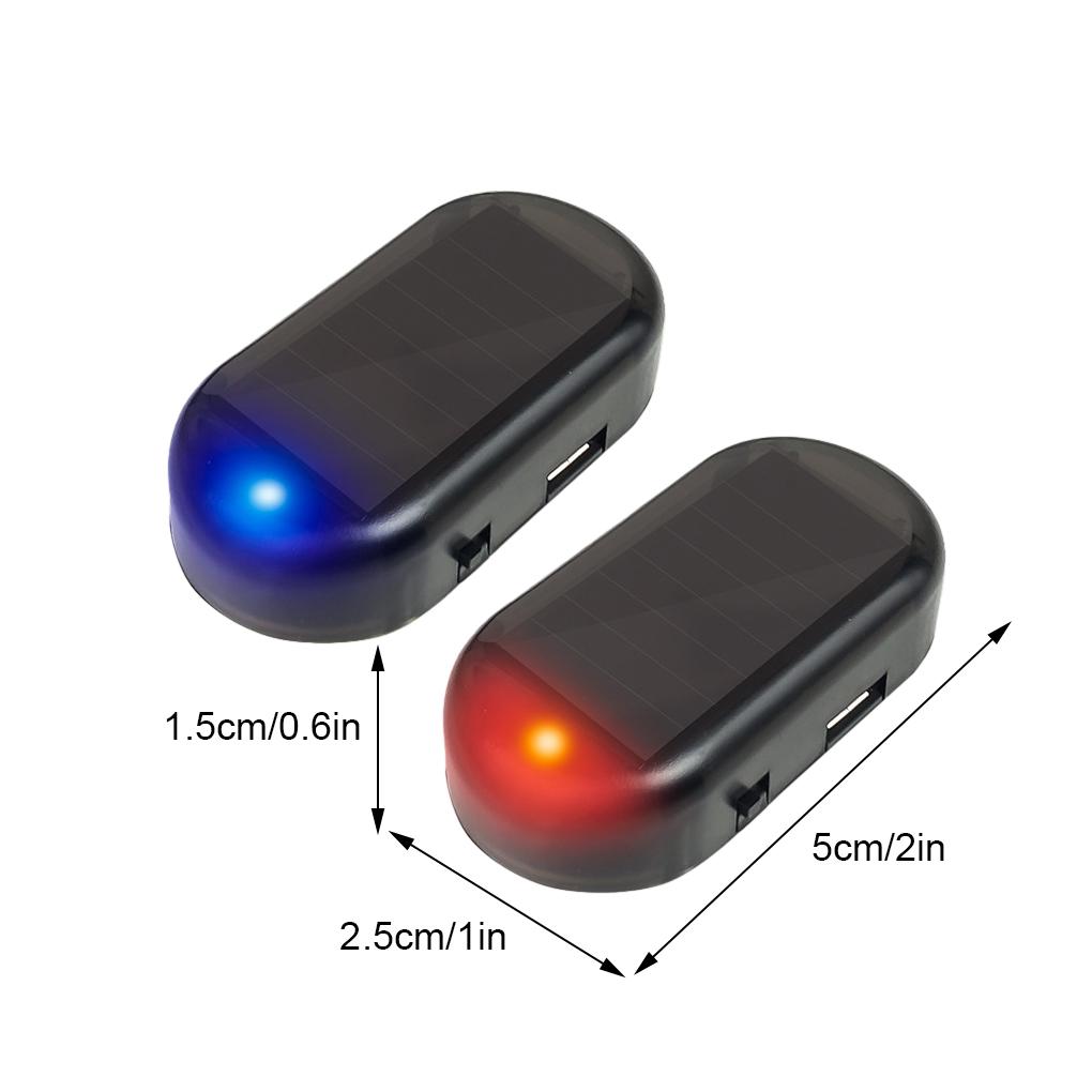 2pcs ABS Anti-theft Warning Lights Easy To Install Solar Power Simulated Car Alarm Fake Alarm Lamp