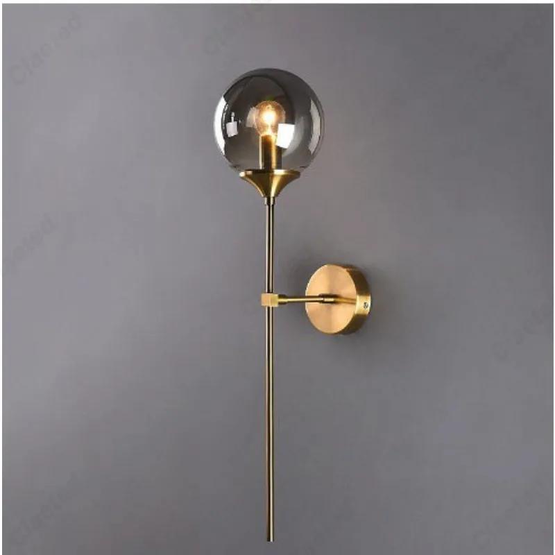 

Простой светодиодный стеклянный шар E27 настенный светильник Креативный и персонализированный светильник для гостиной, спальни, прикроватный светильник для внутреннего освещения коридора, прихожей 4 W