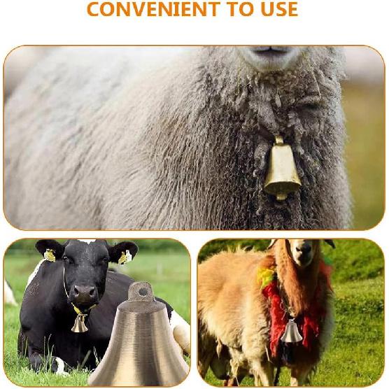 4Pcs Copper Cow Sheep Bells - Loud Metal Grazing Bells for Livestock Pets and DIY Crafts
