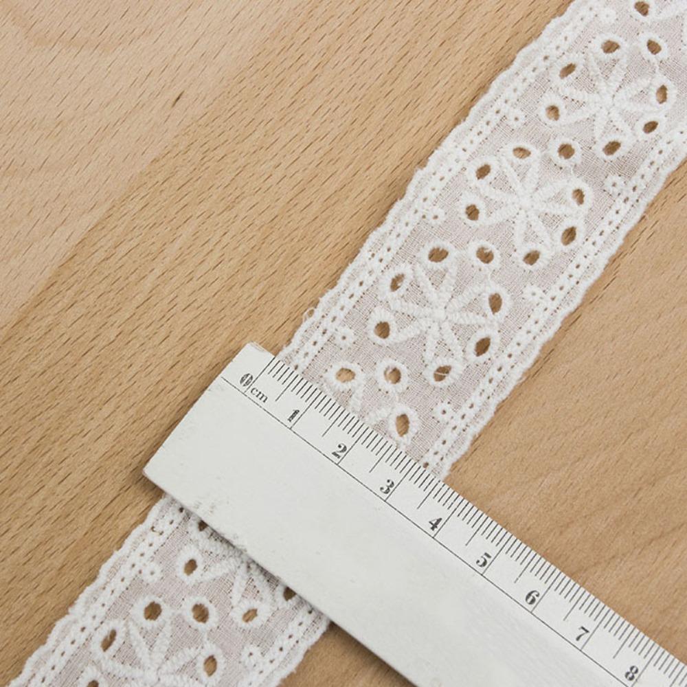 15 Yards Pure Cotton Sewing Trim Hollowed Out Flowers Multi-size Decor Ribbon Lace Trim White Lace Trim Ribbon Clothing Decor