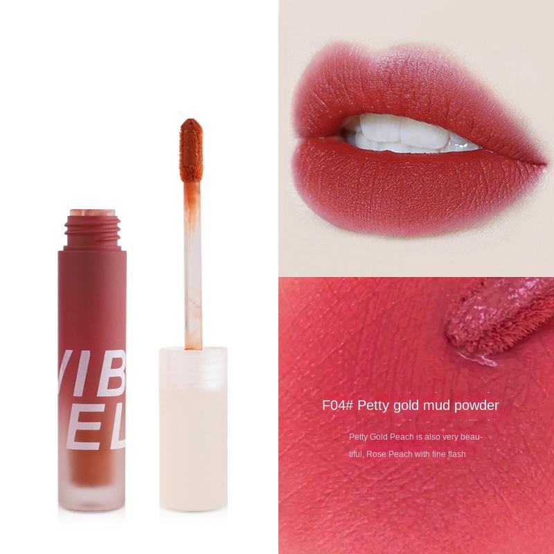 VIBELY Fumo Leggero Opaco Velluto Opaco Lip Slush Impermeabile Lunga Durata Lucidalabbra Bianco