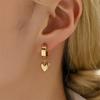 316L Stainless Steel New Fashion Jewelry Set Japanese Love Heart Charm Chain Necklaces Bracelets Earrings For Women