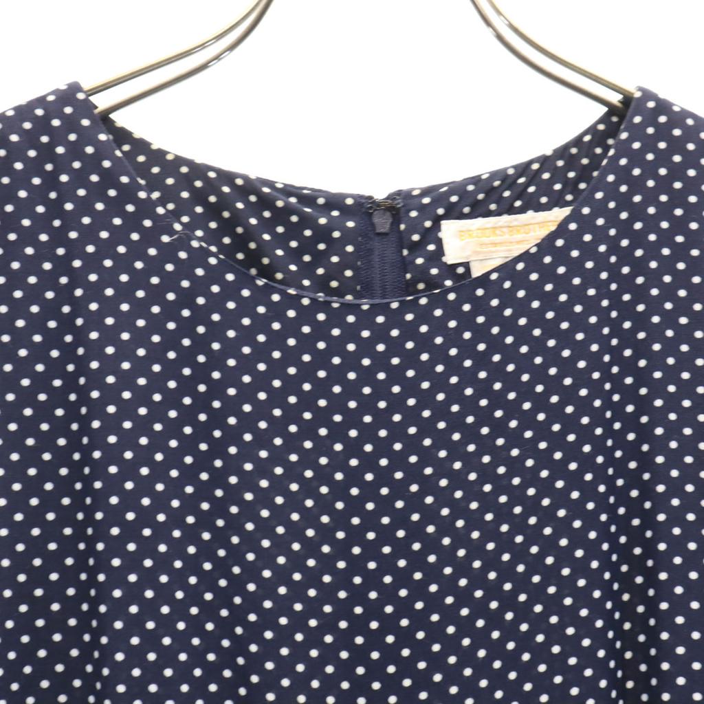 Brooks Brothers 90s Old Dot Pattern No Sleeve One Piece 6 Navy Polka Dot Women Used