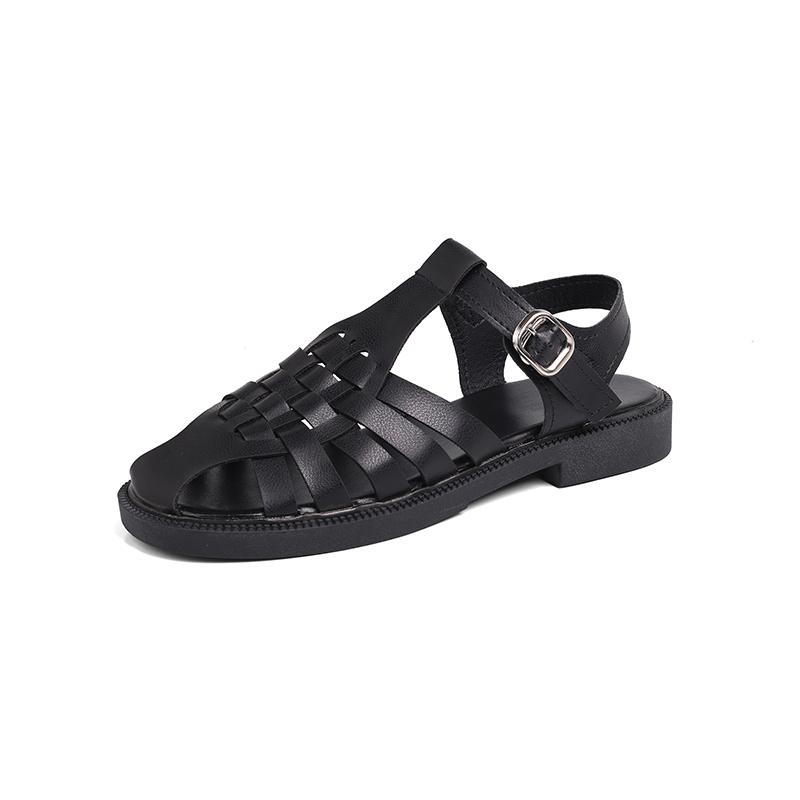 Fashion Women's Sandals 2025 Retro Cut Gladiator Style Summer Shoes Soft Braid Peeping Toes Women's Outdoor Sandals Platform Sandals