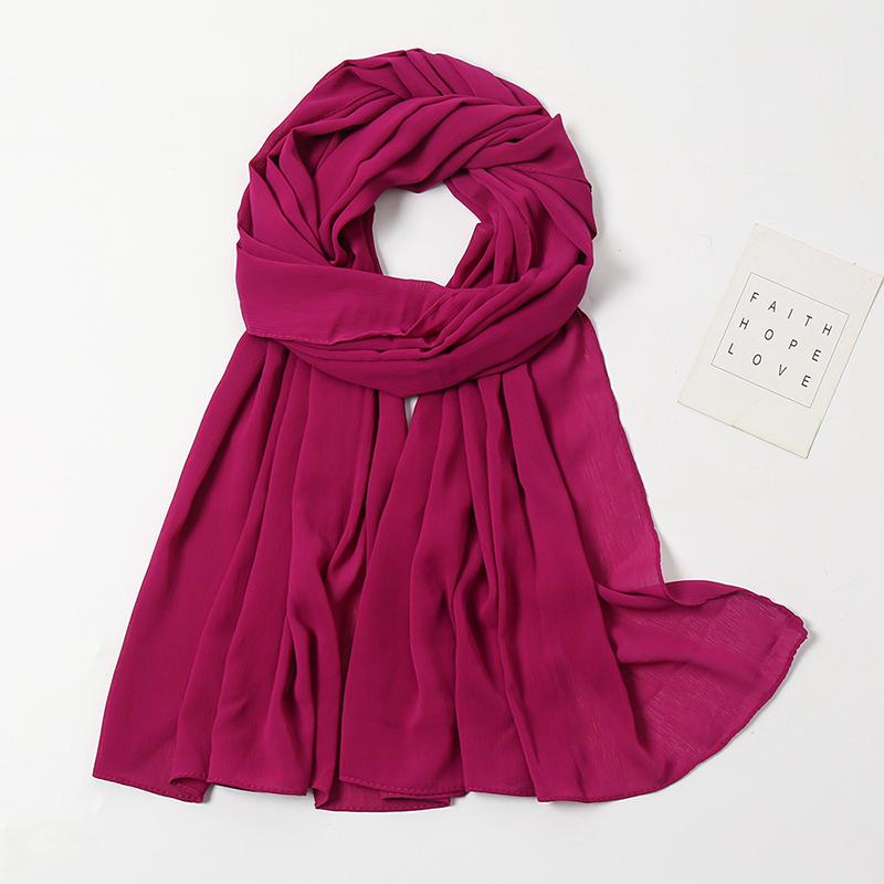 High Quantity Georgette Crepe Hijabs Crinkle Chiffon Scarf Women Muslim Headscarf Fashion Long Shawls Headband 180*70Cm