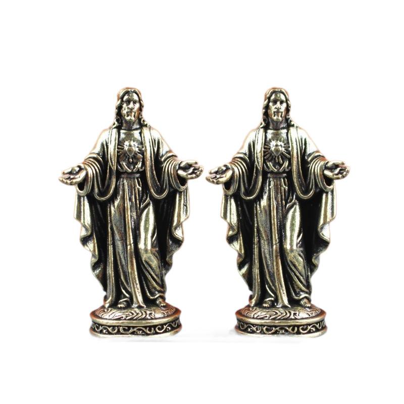 Handmade Brass God Statue Vintage Style Desktop Decor Creative Cross Border Craft Artwork Small Copper Figurine Home Ornament