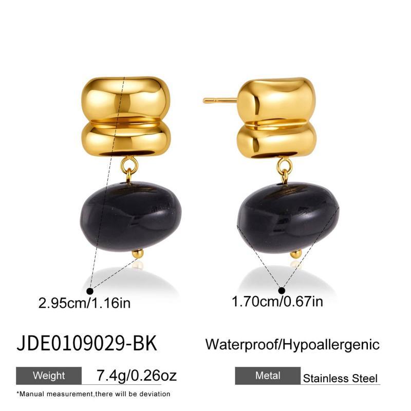 Multicolor Resin Drop Earrings For Women Minimalist Gold Pvd Plated Stainless Steel Earrings Fashion Jewelry Gift