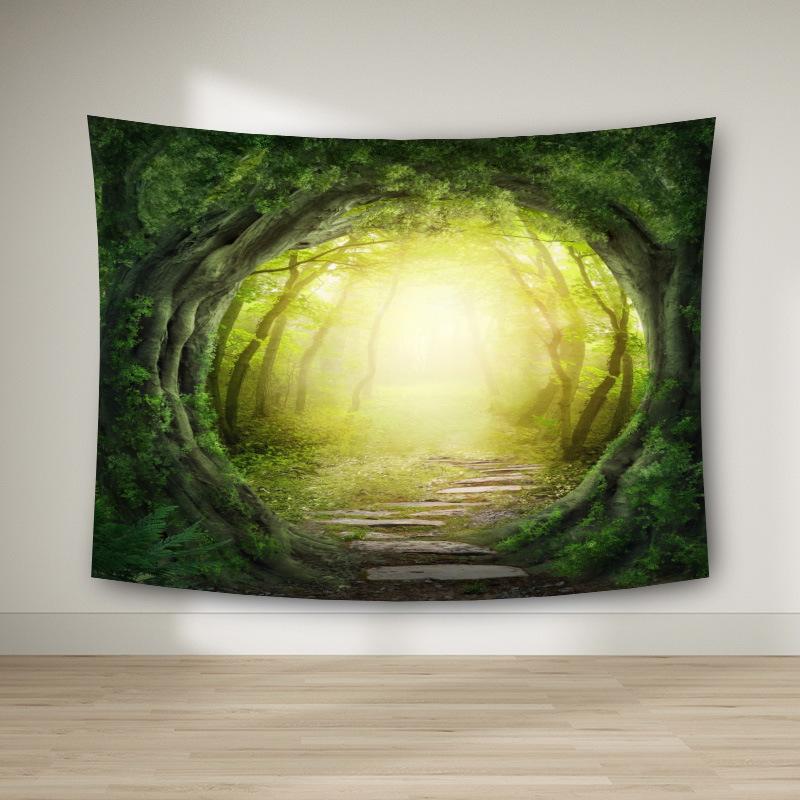 

Природа Лес Гобелен Домашнее украшение Фон Настенная Ткань Пейзаж HD Природа Подвесная Ткань Гостиная Спальня 95x75cm