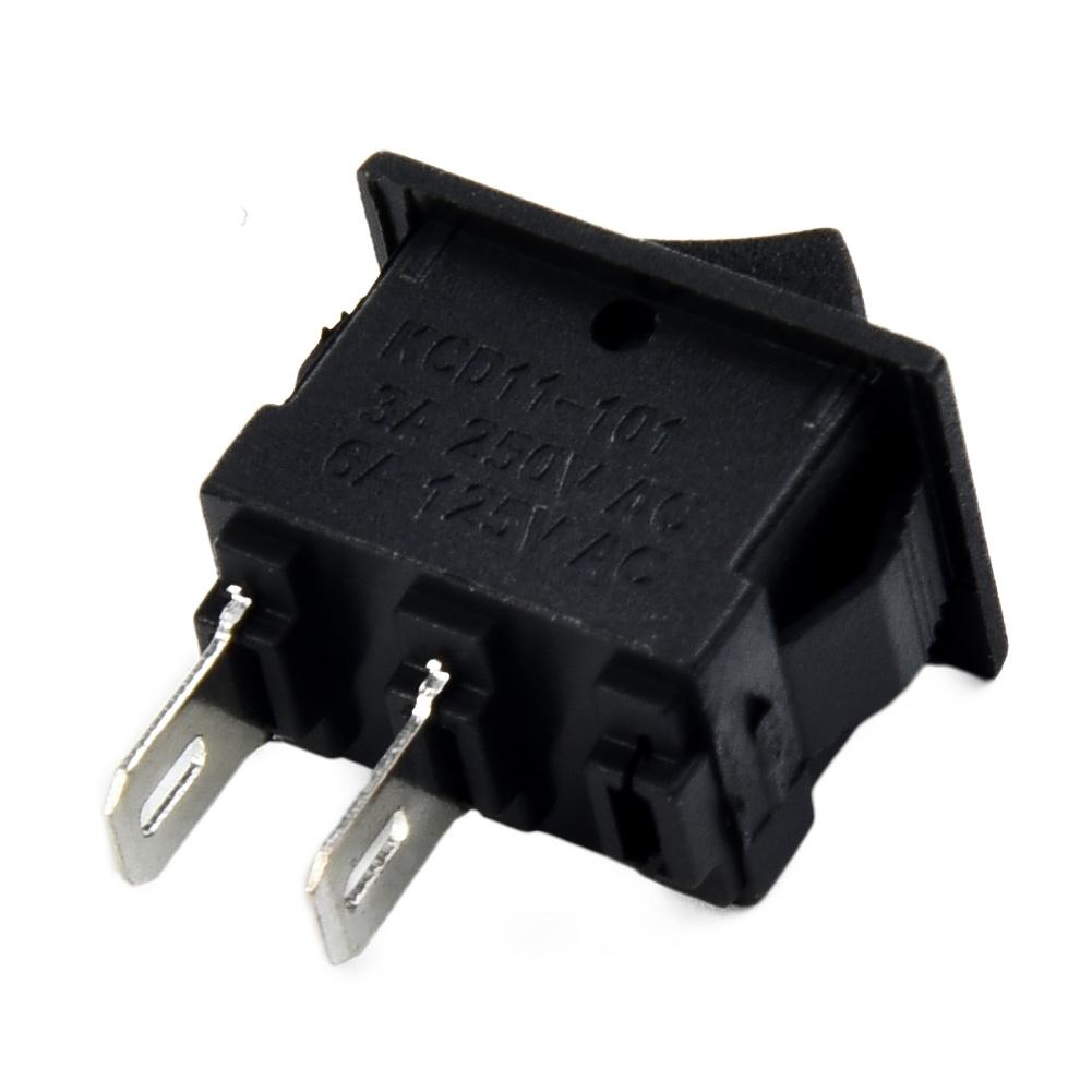 10Pcs X 2 Pin On-Off 2 Terminals SPST Boat Rocker Switches DC 12V 16A Black