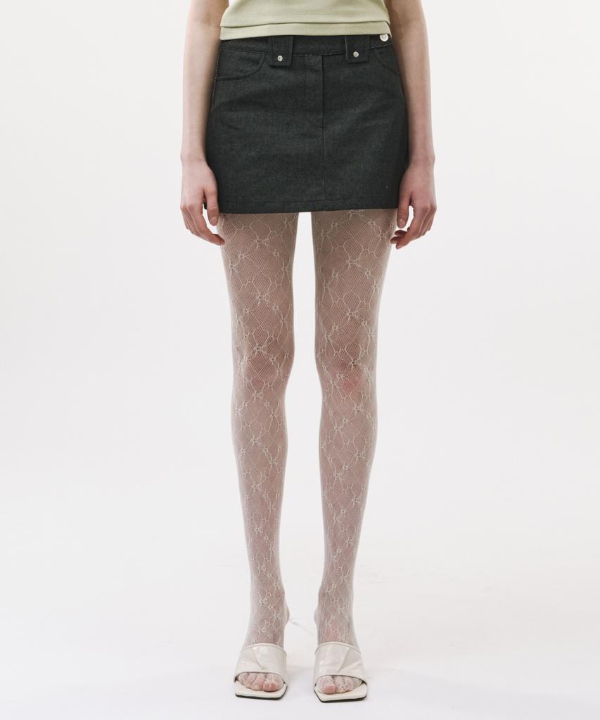 Podeowedeo Rivet Denim Mini Skirt (Denim)