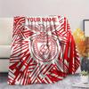 Custom Name,S.L. Benfica Printed Flannel Blanket, soft throw for bedroom sofa, washable, Christmas present, great gift.