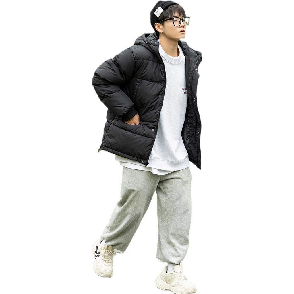 New Balance Winter Padded Down Jackets Men's Black Hooded Moderate Other (Unisex) Down Jackets AMJ23344 BK