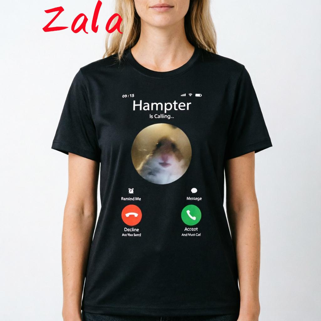 Unisexs Tshirt Dank Meme Hamster Staring Front Camera Hampter Calling Unisex Summer Casual Short Sleeved Unisexs Clothing Unisex