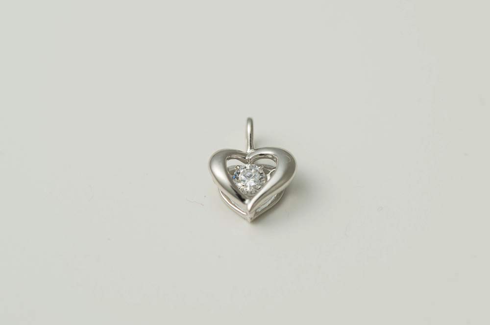 [Dancing stone] Open Heart Silver Top (Sets-8352) White Gold