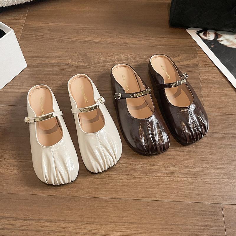 Soft-soled Flip-flops Flat Shoes One-foot Lazy Sandals Flip-flops