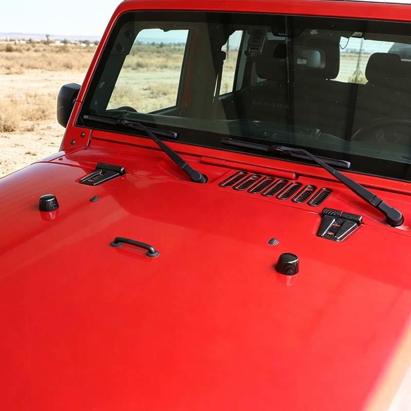  ABS Engine Hood Air Intake Decoration Door Handle Shell Cover Tailgate Glass Hinge Stickers For Jeep Wrangler JK 2007-2017 Interior Accessories