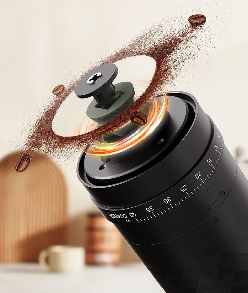 Compact Hand-Cranked & Automatic Coffee Bean Grinder for Home Use