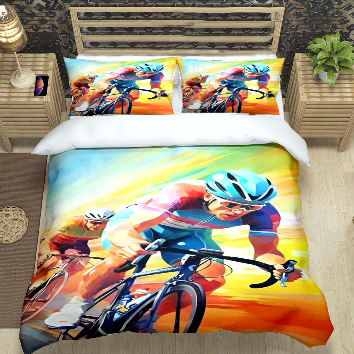 

Fashion Mountain Biking Ttadej Pogacar Print Bedding Sets Bed Supplies Set Duvet Cover Bed Comforter Set Bedding Set Luxury Gift AU King(245*210cm)3pcs