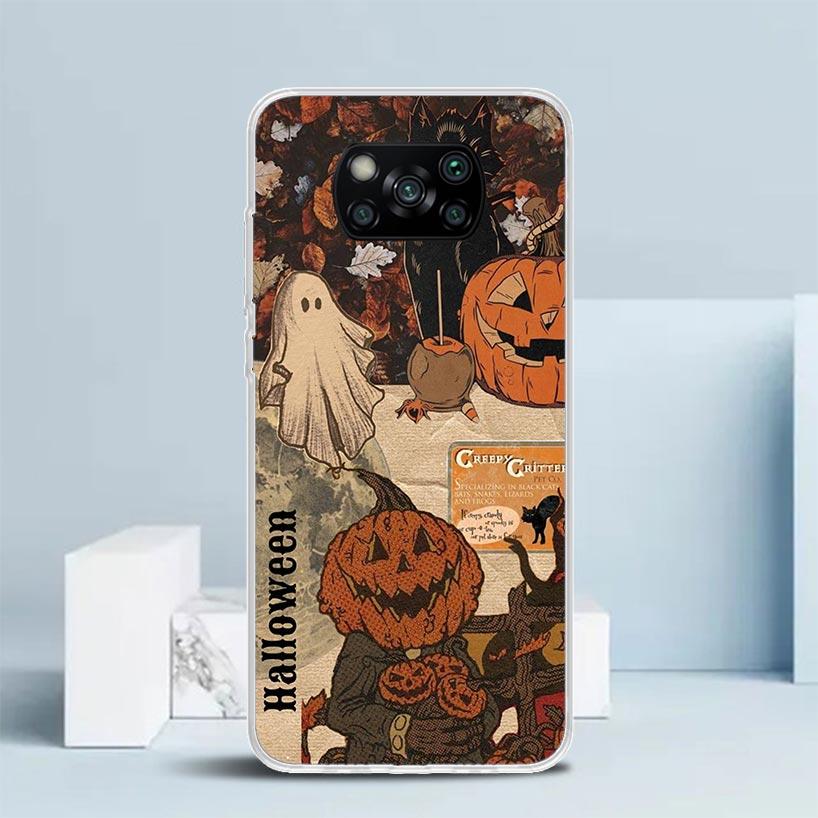 Oktober Herbst Halloween Gruselige Kürbis Handyhülle Für Xiaomi Poco F7 Ultra X5 X6 X7 Pro M7 Redmi 15C 15 13C 13 12C 12 10C 10 10A