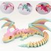 3D Printed Dragon Ornament, Dual-Horned Winged Flying Dragon with Flexible Joints, Realistic Animal Toy Figurine, Large-Horned