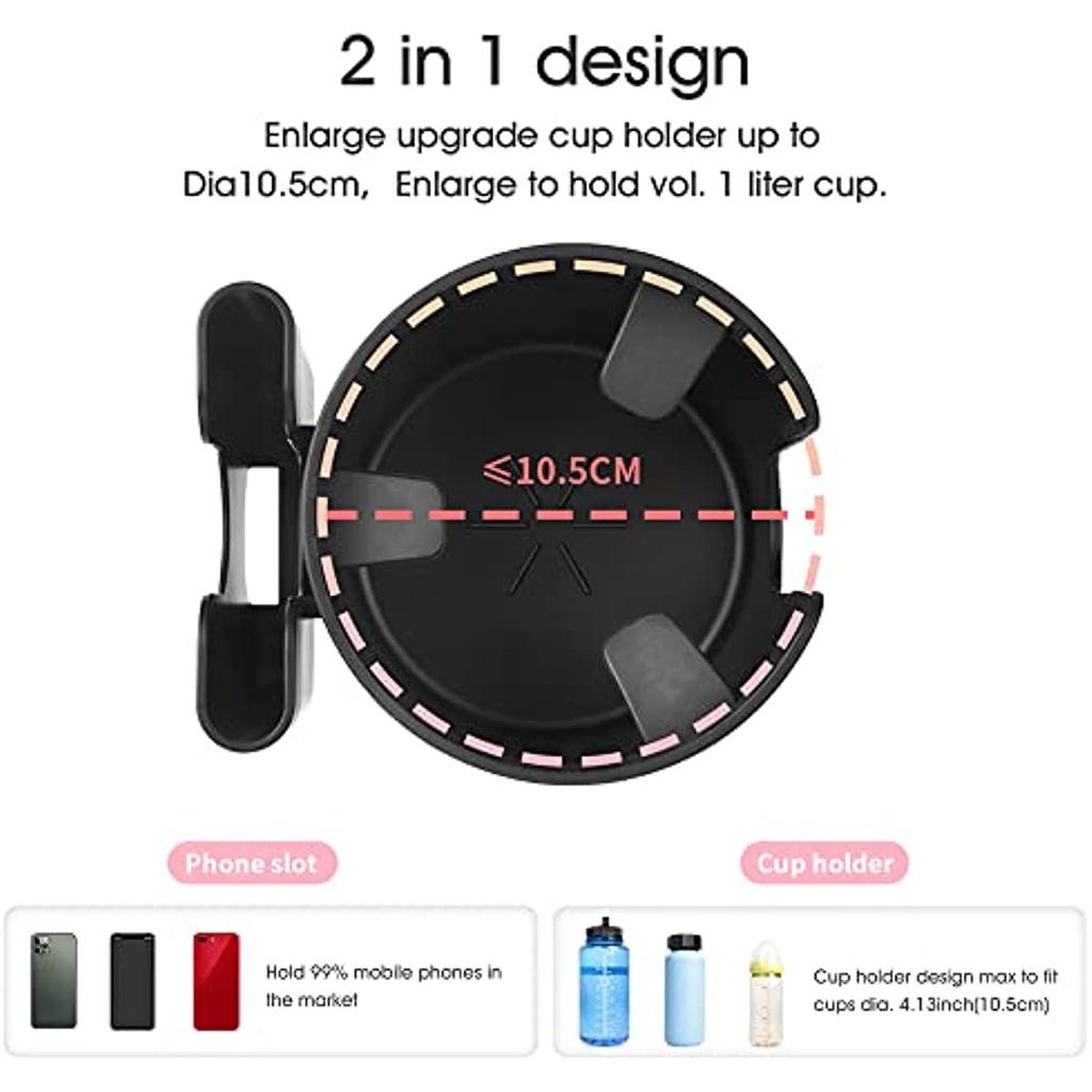 Uchwyt na butelkę z mlekiem dla niemowląt Rozbudowany uchwyt samochodowy na kubek. Uchwyt na napoje 2 w 1. Uchwyt na telefon