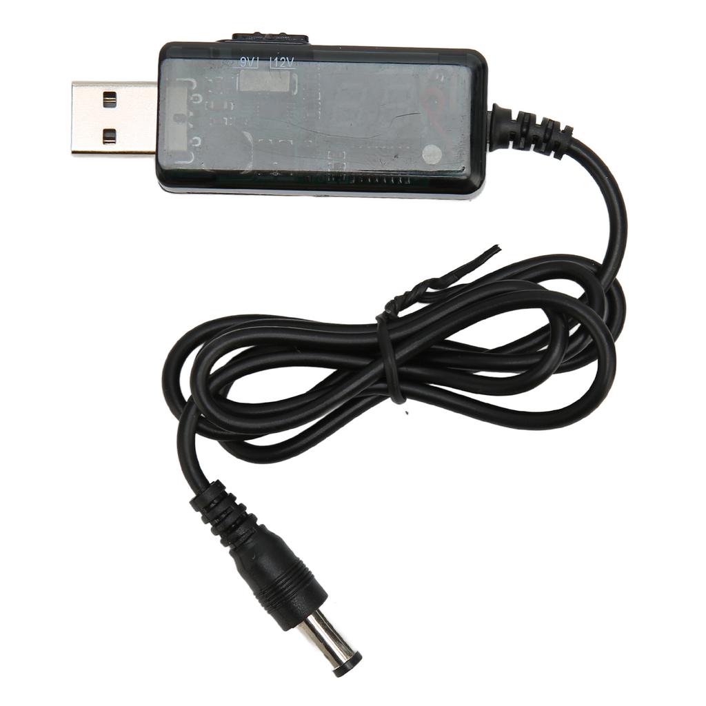 USB Boosting Cable 5V To 9V 12V Adjustable Portable DC USB Step Up Cord with 3.5 X 1.35mm Connector Tip for Fan Table