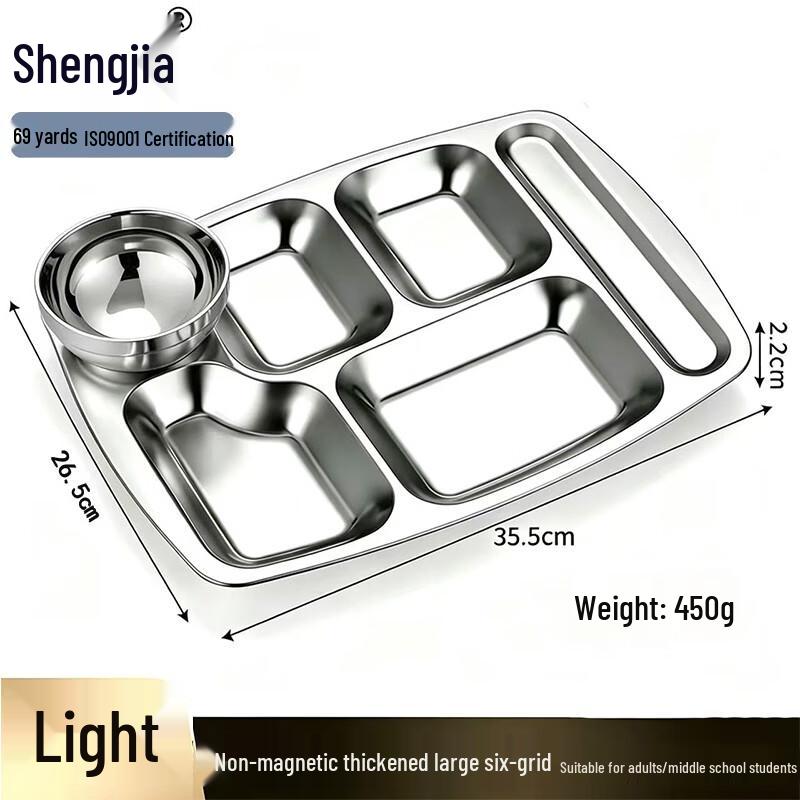 Stainless Steel Divided Cafeteria Lunch Tray