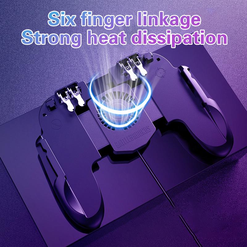 H10 Gaming Handheld Grip Game Controller Joystick Gamepad Voor Pubg Trigger Koelventilator Koeler Telefoon USB-Powered 5000mAh Batterij