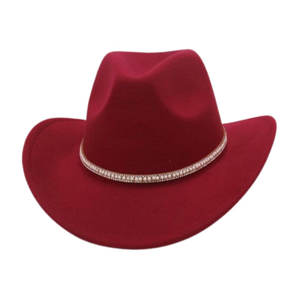 Tibetan Jazz Hat Woolen Shiny Belt Celebrity Style Retro Cowboy Hat Western Cowboy Hat