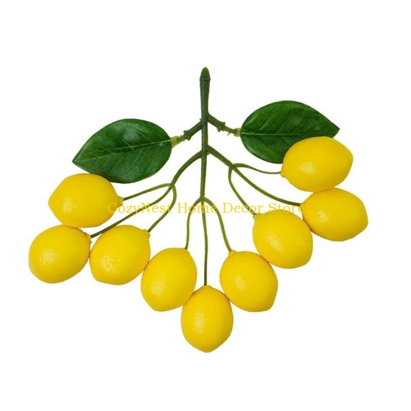 92MF Eye Catching Fake Lemon String Fake Fruit Props for Home and Product Showcasing