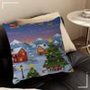 Winter Town Holiday Printable Christmas Tree Stitch Dragon Pillow Cover Sofa Cushion Cover Home Room Decoration Children Gift