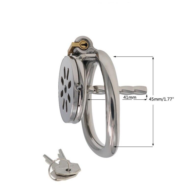 304 Stainless Steel Chastity Lock Penis Cage Male Bondage  Cockring CB Lock BDSM Slave Cuckold Sex Toys Urinary Catheter