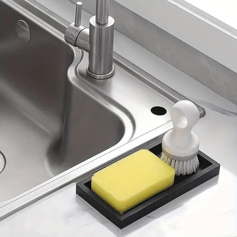 Ein rechteckiges Silikon-Aromatherapie-Tablett für das Badezimmer, nicht poröse Waschtischplatte, Marmor-Waschbecken-Tischplatten-Aufbewahrung