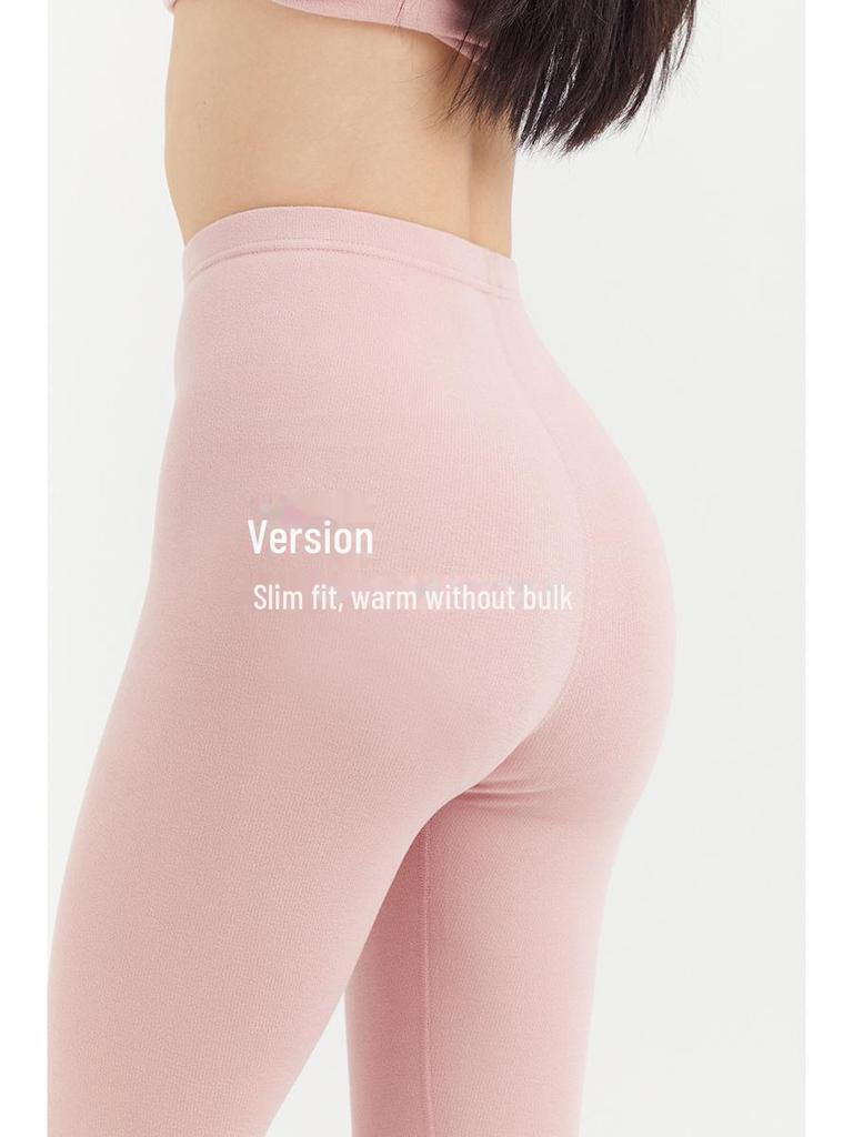 Women's Slim High-Waist German Velvet Warm Pants - Double-Sanded, Body-Heating, 320G for Autumn and Winter