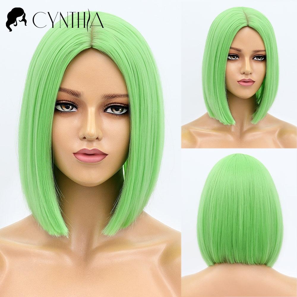 Peruci sintetice maro, drepte, scurte, cu păr natural de zi cu zi, pentru femei albe, cu breton, perucă din fibră Cosplay rezistentă la căldură