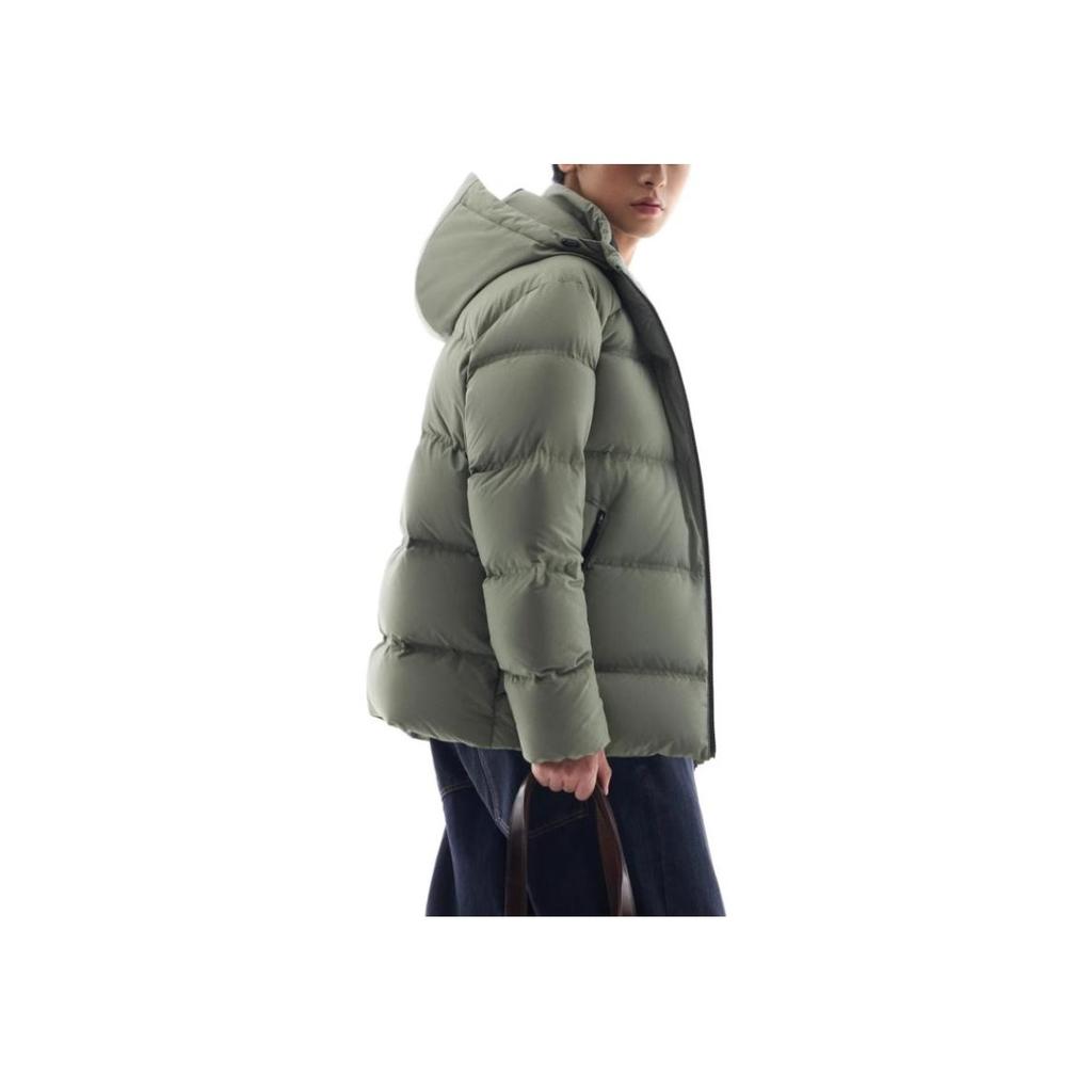 Anta Comfortable Casual Hooded Simple Zipper Down Jacket Men Outerwear Jinglin-Green 952447905-2