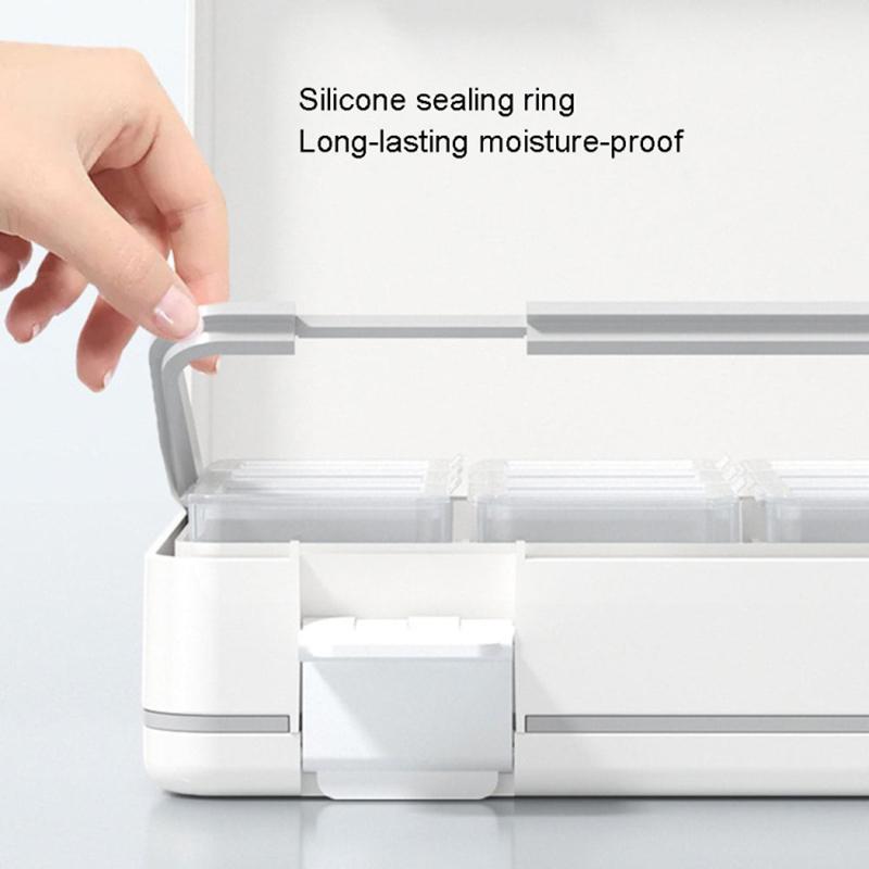 24 Grids Dual Layer Weekly Pill Box 7 Day 3 Times Portable Pill Box Organizer Dispenser (No FDA Certified, BPA-Free)