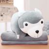 45cm Stuffed Cute Husky Dog And Panda Plush Pillow And Blanket Soft Kawaii Animal Plush Toy Creative