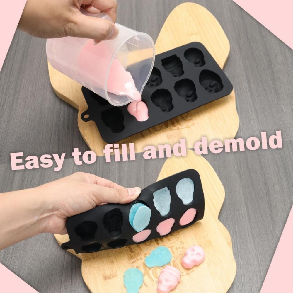 Silicone Skull Ice Cube Mold 10 Grids Chocolate Mold Baking Pan Skull Baking Cake Mold  Candy